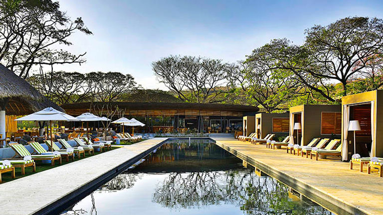 The spectacular pool stretches some 130 feet toward the sea. // © 2016 El Mangroove Hotel